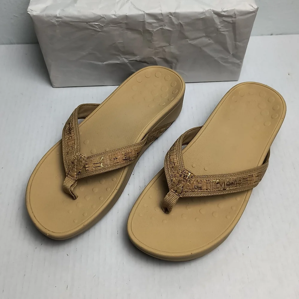 Vionic High Tide II Platform Podiatrist Thong Flat Sandal 9 Wide Arch Support